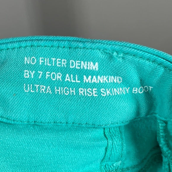 NEW 7 For All Mankind Jeans Womens 26 green denim boot zip flare boho casual - Picture 5 of 14